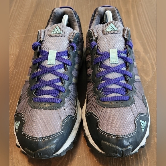Adidas Womens Thrasher C76332 Gray Purple Lace Up Low Top Running Shoes Size 7 - Picture 3 of 12